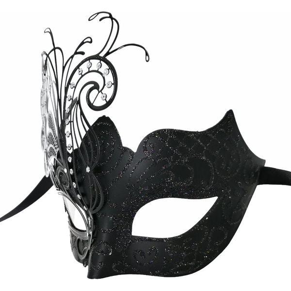 Black Butterfly Women Mask & Greek Warrior Men Mask Venetian Masquerade Couple Masks, For Mardi Gras/Party/Ball Prom 2