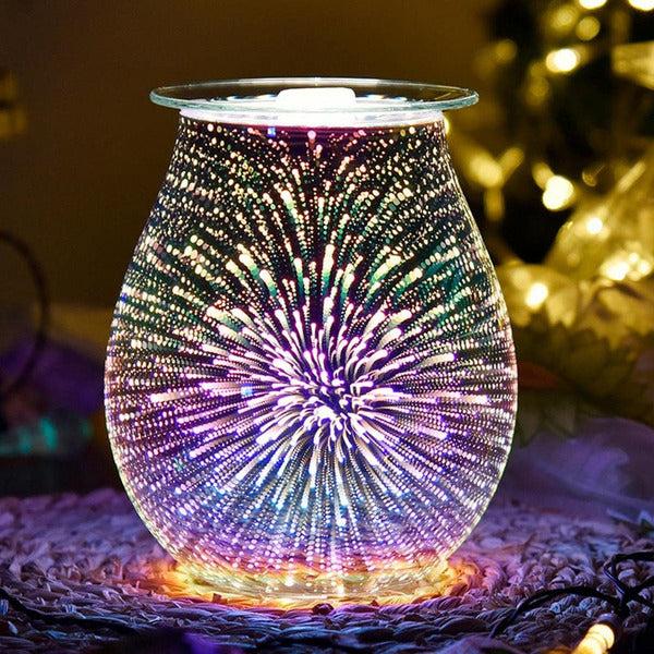 Wax Melt Burners Light in 3D Starburst Design (spare bulb included + Warranty) - Plug in Electric Wax Burner for Wax Melts, Oil Burner & Oil Diffuser