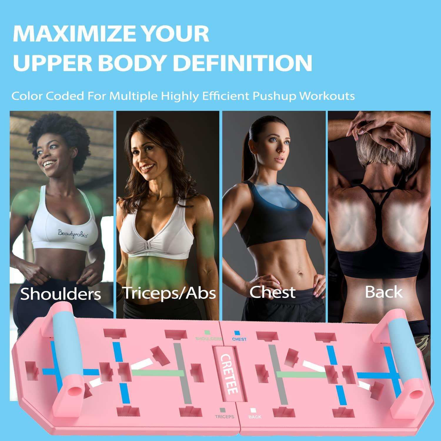 Pink Push Up Board Foldable Press Up Boards Fitness Workout Train Gym Muscle Strength Muscles Exercise Training for Men Women 1