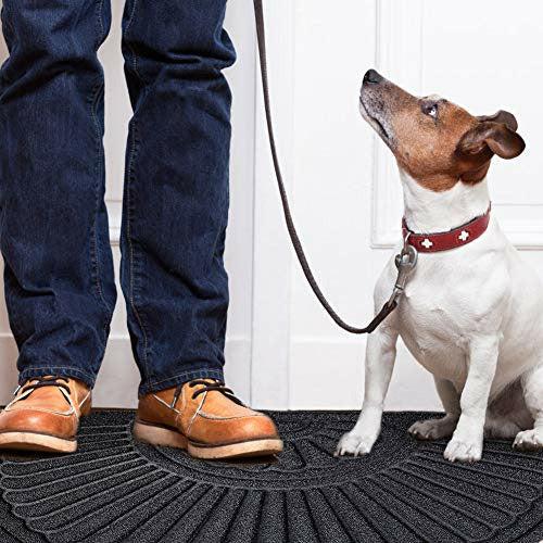 Mibao Outdoor Door Mat, 45x75cm Entrance Mat,Non-slip Front Door Mat, Durable Low-profile Front Heavy Duty Doormat,Dirt Trapper Outdoor Mat, Black Mat 4