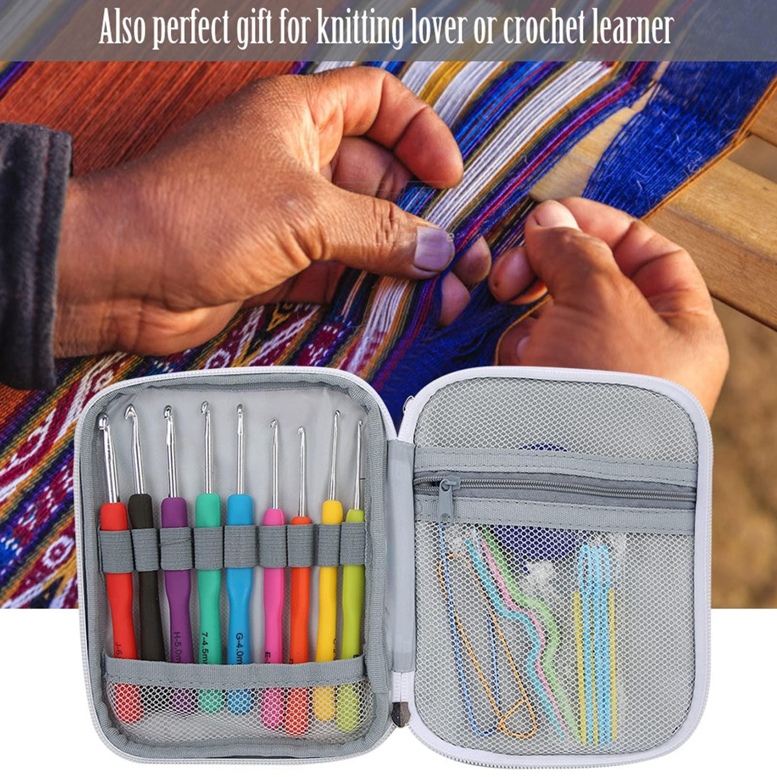 Uadme Crochet Hooks Set, 72Pcs Aluminum Knitting Needles Kit, Smooth Knitting Needles Kit with Bag, Crochet Hooks Knitting Needles Tools Kits Set Storage Case Accessory 3