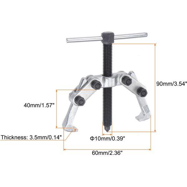 sourcing map 2.36" 2-Jaw Gear Puller for Bearings, Pulleys Remove, High Carbon Steel Separate Lifting Device 1