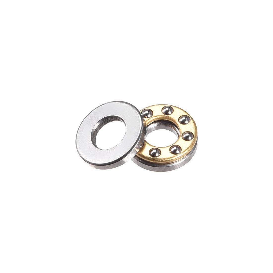 sourcing map F4-9M Thrust Ball Bearings 4mm x 9mm x 4mm Chrome Steel Single Direction 1