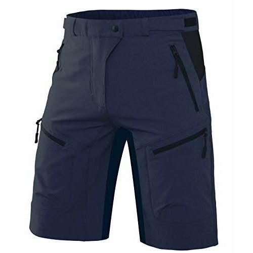 Wespornow Men's-Mountain-Bike-Shorts-MTB-Cycling-Shorts with Zipper Pockets (Navy, XXL) 0