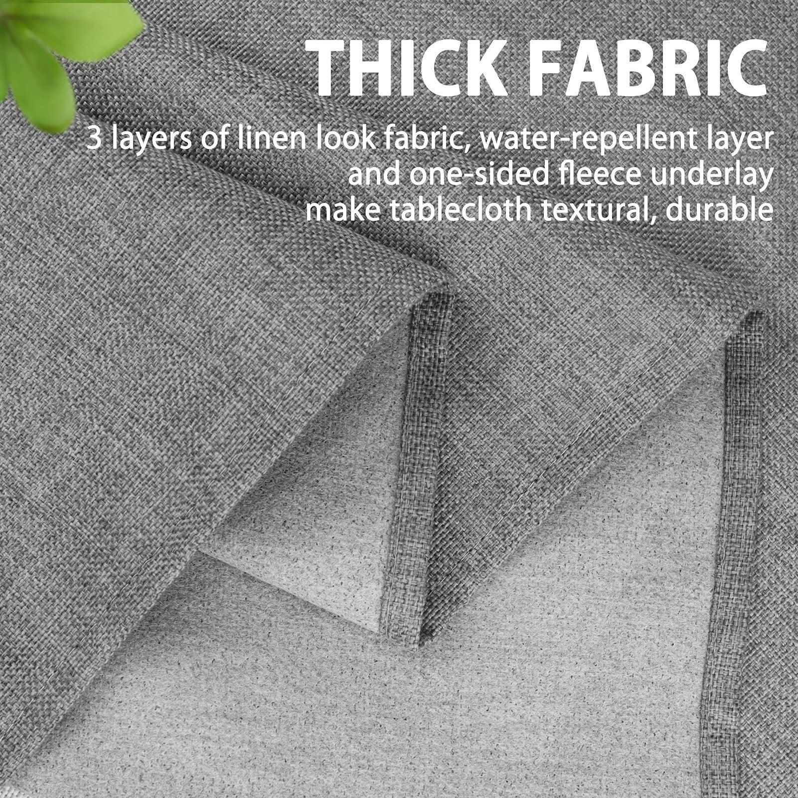 Linen Grey Table Cloth Rectangular Hessian Grey Table Cloths 2m Tablecloth Gray Oblong Tablecloths Stratch Resistant Buffet Outdoor Picnic Decorative Tabletop 54x79in(137x200cm) Light Grey 4