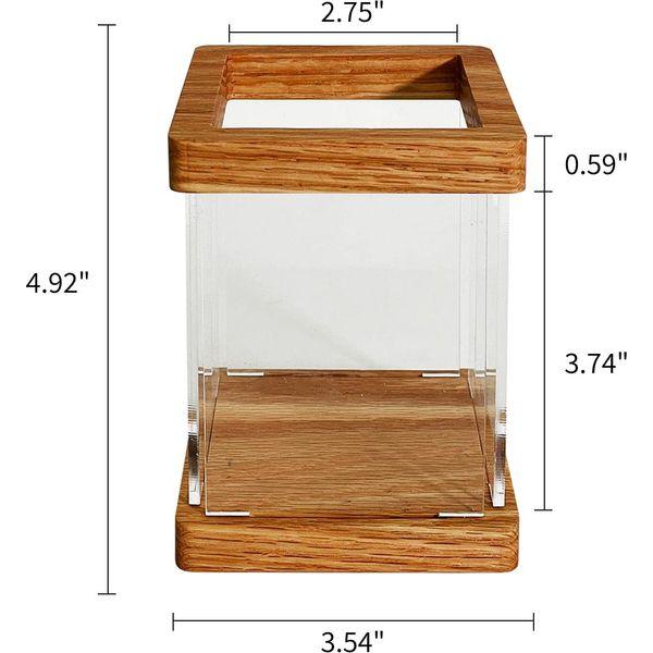 KOLYMAX Pen Holder Wooden and Acrylic Pencil Holder for Desk Office Pen Organizer, Clear Acrylic Pencil Pen Holder Cup, Makeup Brush Holder Acrylic Desk Accessories 4