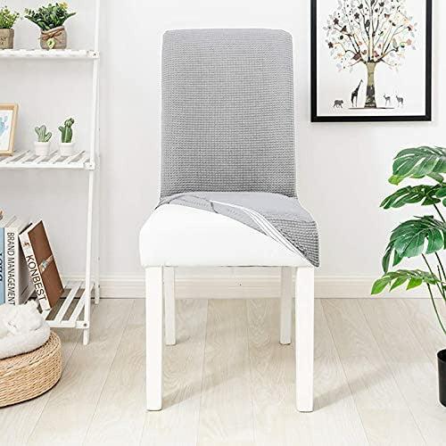 Chair Covers for Dining Room, Dining Chair Covers Set of 4 Soft Removable Dining Chair Slipcovers Suitable for Dining Chairs, Dressing Chairs and Other High Back Chairs (Deep Grey) 1