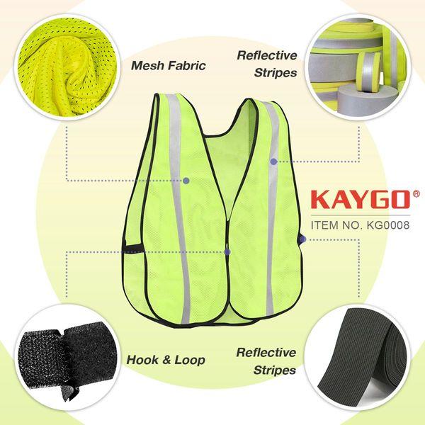 KAYGO Hi Vis Vests 10 Pack,Hi viz Vest, Reflective High Visibility Safety Waistcoat, Silver Stripe, for Men and Women, One size (Blue) 1