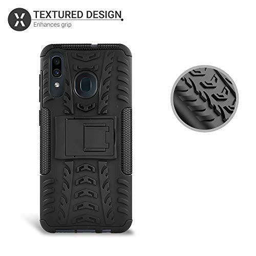Olixar for Samsung Galaxy A20 Protective Case - Shockproof Air Cushion and Dual Layer with Kickstand - Tough Armour Cover Cases - Heavy Duty Protection - ArmourDillo - Black 3