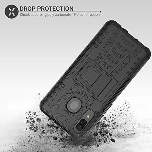 Olixar for Samsung Galaxy A20 Protective Case - Shockproof Air Cushion and Dual Layer with Kickstand - Tough Armour Cover Cases - Heavy Duty Protection - ArmourDillo - Black 1