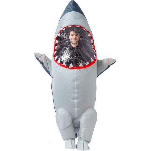 Spooktacular Creations Inflatable Costume Full Body Shark Air Blow-up Deluxe Halloween Costume - Adult Size 2