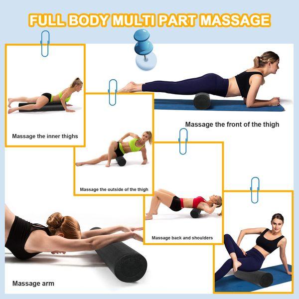 Foam Roller - for Self Massage Exercise, Back Pain, Relieve Muscles, Legs,Trigger Point, Yoga, Physical Therapy, Body Stretching, Deep Tissue - 2