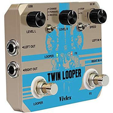 Vivlex Twin Looper Loop Station Guitar Pedal Mini Loop Recording for Electric Guitar Bass, 10 Minutes of Looping, Unlimited Overdubs 4
