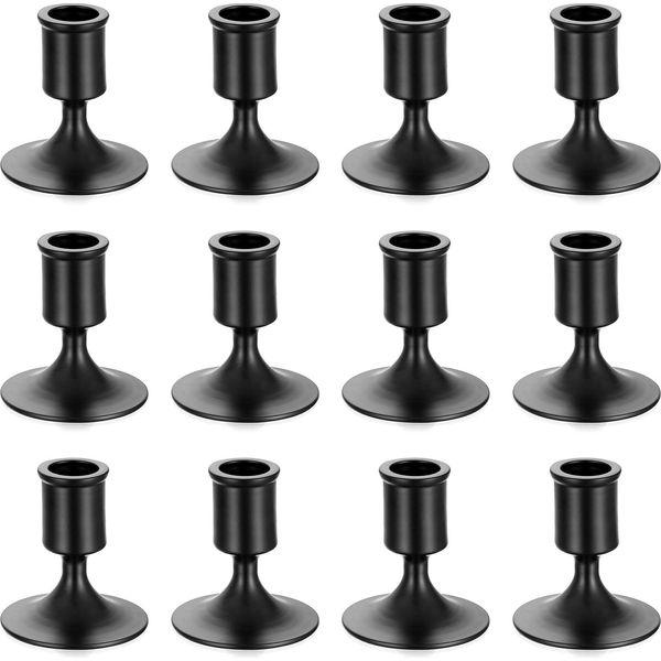 Sziqiqi Candlestick Holders Taper Candle Holders, Black Candle Stick Candle Holder Decorative Table Centerpiece for Wedding Reception Christmas Candlelight Dinner Bridal Showers Party Decor, Style 1