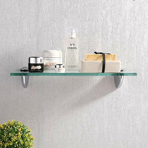 Brand - Umi Bathroom Shelves Glass Shelf Shower Organiser Extra Thick Tempered Glass Zinc Alloy Wall Mounted 35CM Polished Finish, BGS3200S35 2