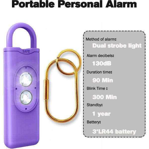 Ceozon Personal Alarms for Women 130dB Siren Personal Safety Alarm for Elderly Kids Girls with Dual Strobe Light Purple 1