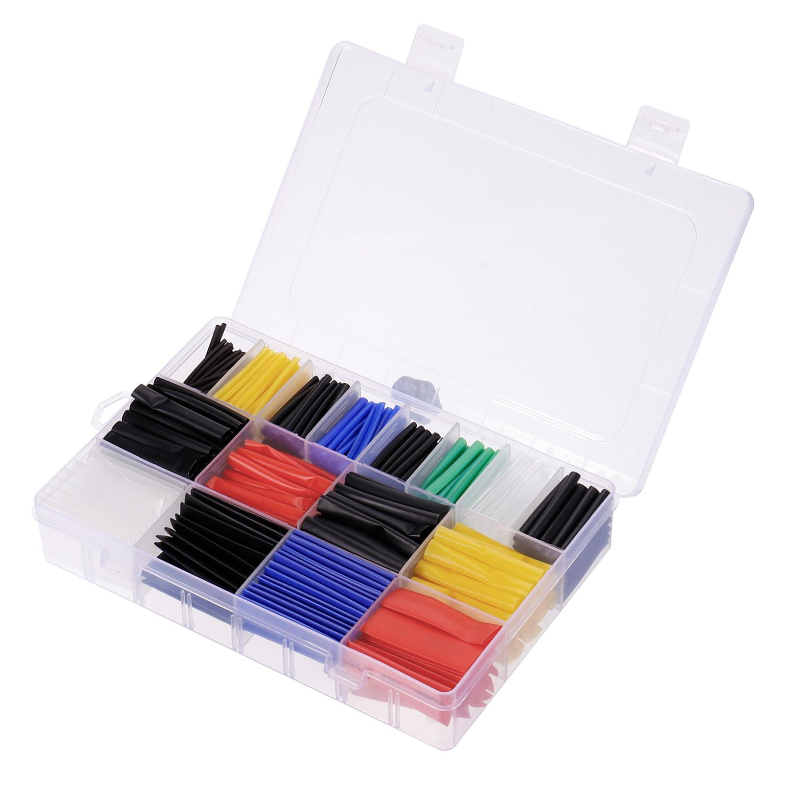sourcing map 580pcs Heat Shrink Tubing Kit 2:1 Heat Shrink Tube 1mm/1.5mm/2mm/2.5mm/3mm/3.5mm/4mm/5mm/6mm/8mm/10mm for Electrical Cable Wrap Sleeving