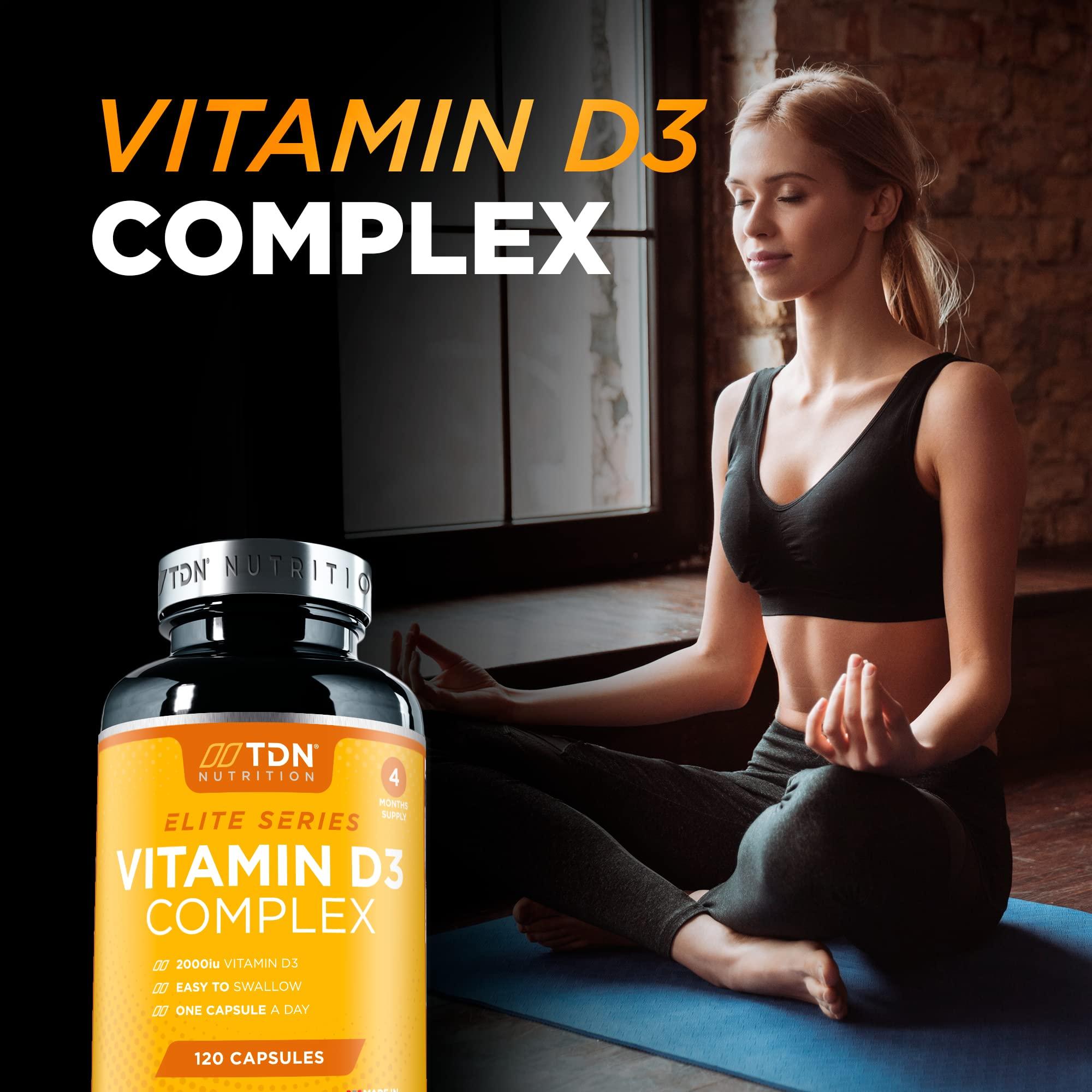 Vitamin D3 Complex - high Strength 2000iu - 120 Capsules - Enhanced with Vitamin D, C, Zinc, B6 and B12 - Plus Turmeric Curcumin, Rosehip & Black Pepper for Absorption - 4 Months - UK Formulated 3