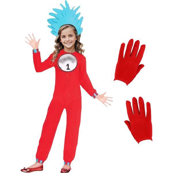 Maryparty Thing 1 and Thing 2 Costume for Boys and Girls World Book Day Costume for Kids (Style-1, L) 0