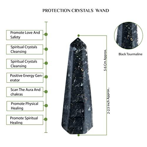 Black Obsidian Crystal Wand - Crystals Towers - Crystals and Gemstones - Healing Crystals - Chakra Wand - Crystal Points - Witchcraft Supplies - Spiritual Decor - Meditation Accessories 1