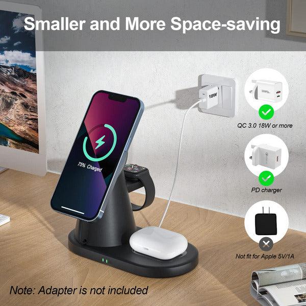 ICARERSPACE 3 in 1 Magnetic Wireless Charging Dock for Mag-safe,15W Retractable Fast Wireless Charging Station 0.8m for iPhone 13/12/Pro/Pro Max/Mini, Apple Watch SE/7/6/5/4/3/2/1, AirPods 3/2/pro 4