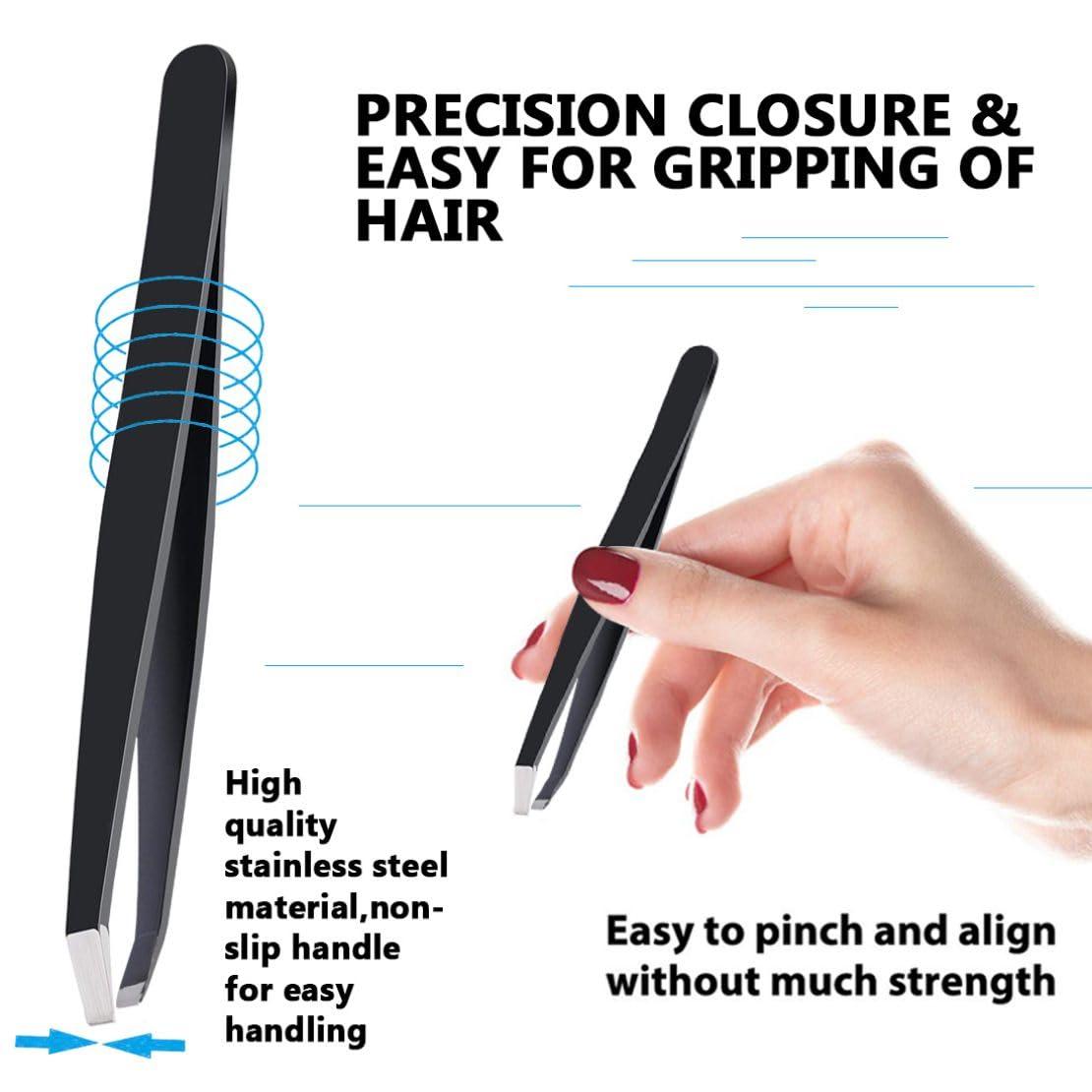 Precise Eyebrow Tweezers Set for Women and Men,[3-in-1]1 Slant Tweezers + 1 Pointed Tweezers + 1 Pointed Slant Tweezers; #-0921024 4