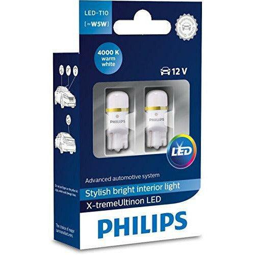 Philips 127994000KX2 X-Tremeultinon LED Interior Car Light W5W T10 4000K 12V, Set of 2, Warm White 0