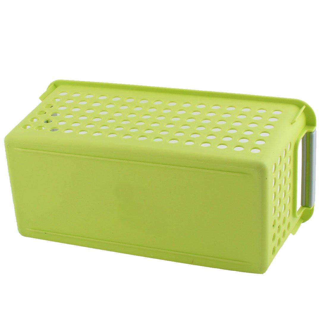 sourcingmap Plastic Office Family Bathroom Rectangle Design Storage Basket Organizer Green 2