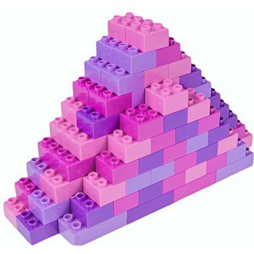 Strictly Briks Toy Large Building Blocks For Kids and Toddlers, Big Bricks Set For Ages 3 and Up, 100% Compatible with All Major Brands, Pink, Magenta, Lavender and Purple, 108 Pieces 0