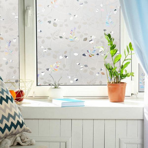 LEMON CLOUD 3D Static Cling Window Film Stained Non-Adhesive Privacy Glass Decorative Window Kitchen Office Bedroom Living Room Cobblestone Pattern 90x400cm 2
