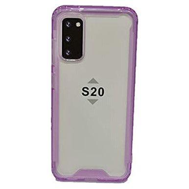CP&A Protective Phone Case, Clear Hard PC Back and Soft TPU Bumper with Shockproof Air Cushion for Samsung S20, Protective Cover Case, Slim Fit, Shockproof Bumper Cover for Samsung Galaxy S20 (Purple)