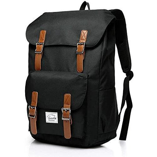VASCHY Backpack for Men, Women Water Resistant Casual Lightweight School Work Outdoor Rucksack Fits 15.6 Inch Laptop Teens Bookbag (Black) 0
