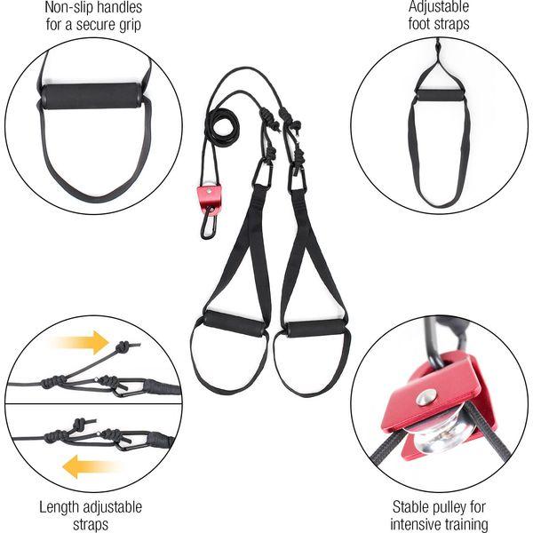 High Pulse® Sling Trainer Set (7 Pieces) - Comprehensive Sling Trainer Kit with Pulley, Door Anchor, Wall Mount, Posters, Door Sign, Bag and Fitness Band for an Effective Full-Body Workout 1