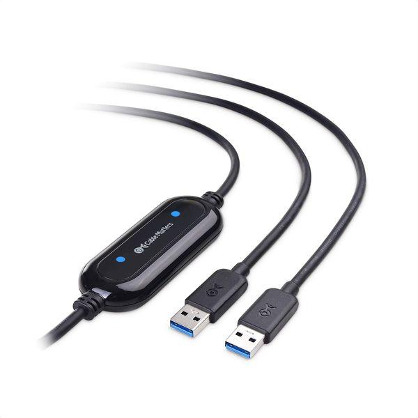 Cable Matters USB 3.0 Data Transfer Cable PC to PC for Windows and Mac Computer in 6.6 ft - PClinq5 and Bravura Easy Computer Sync Included - Compatible with PCMover for Windows System Migration 0