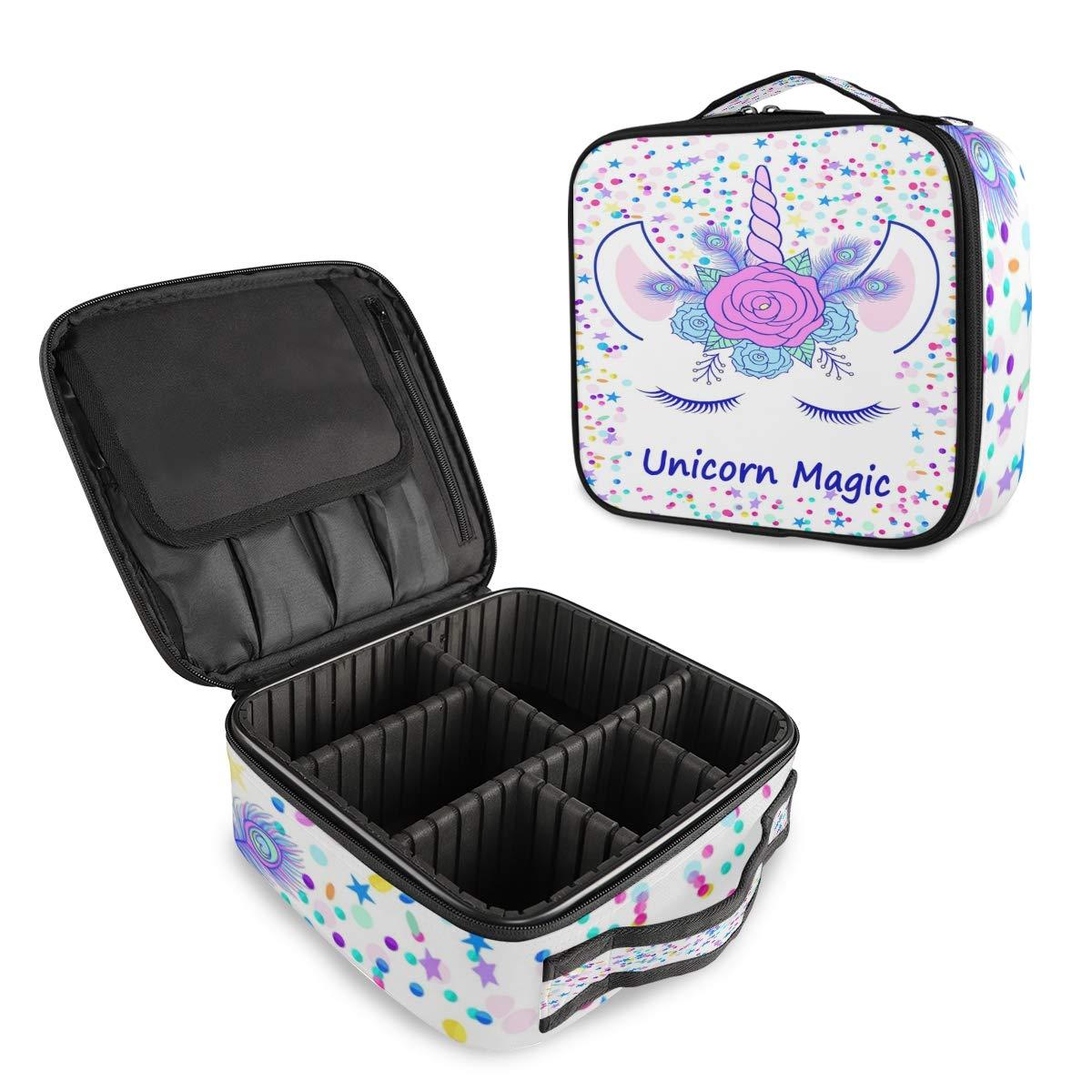 Unicorn Magic Star Cream Tiara Vanity Case Women Makeup Bags Storage Boxes Girls Beauty Large Travel Cosmetic Brush Bag Organizer Toiletry Wash Bag