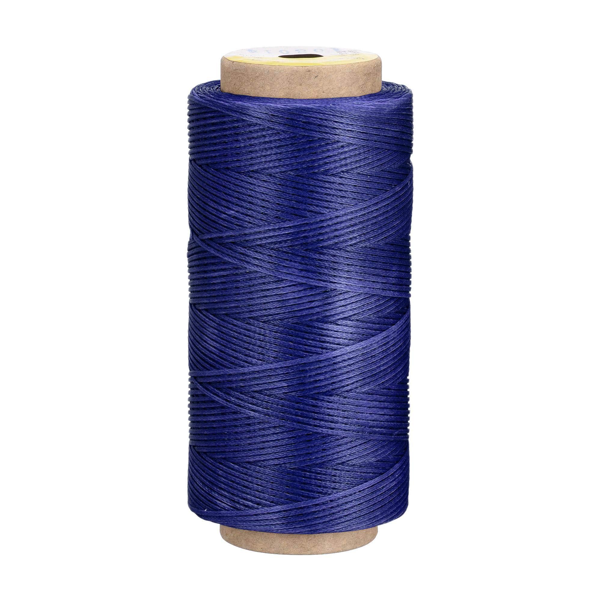 sourcing map Leather Sewing Thread 186 Yards 210D/1mm Polyester Waxed Cord for Manual Sewing, Dark Blue 5