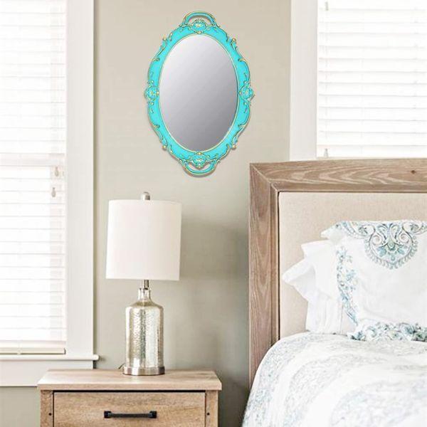 YCHMIR Vintage Mirror Small Wall Mirror Hanging Mirror 37 x 25.4 cm Oval Brown Pack of 2 2