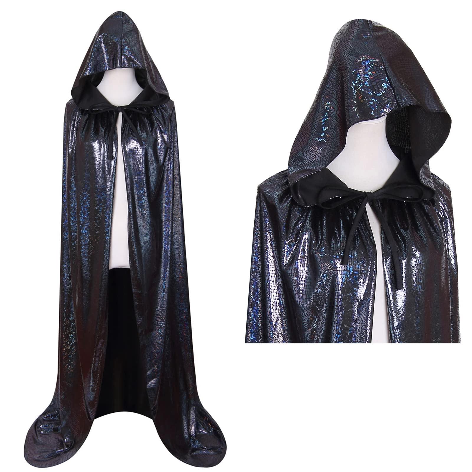 maxToonrain Glitter Cape Halloween Full Length Bling Bling Shiny Cloak Men Women Mardi Gras Notting Hill Carniva Christmas Costume (Red, 150CM) 2