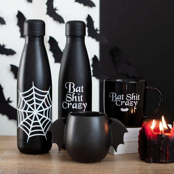 Something Different - Bat Sh*t Crazy - Metal Water Bottle/Gothic Accessory/Gothic Water Bottle 3