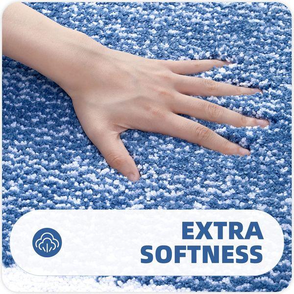 Color G 60 x 150cm Microfiber Soft Bath Mat, Non-slip Bathroom Mats, Machine-washable Shower Water Absorbent Bath Rug Durable Bathroom Floor Mats (Navy) 2