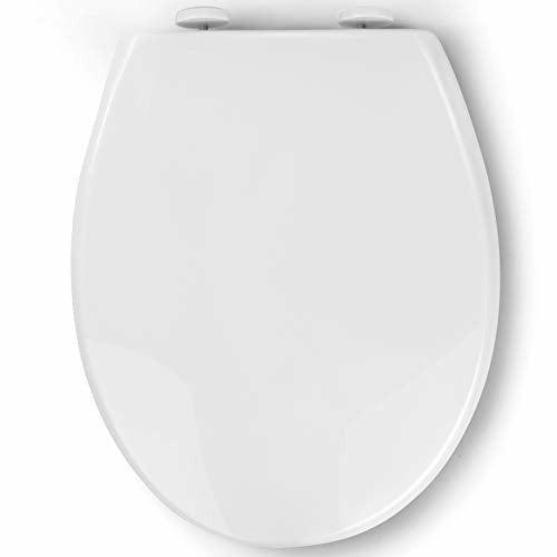 Pipishell Soft Close Toilet Seat, Toilet Seat with Quick Release for Easy Clean, Simple Top Fixing, Standard Toilet Seats White with Adjustable Hinges, O Shape 0