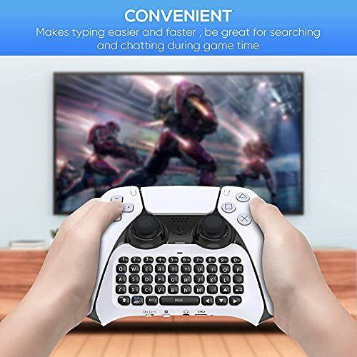FastSnail Wireless Keyboard Compatible with PS5 Controller, Mini Digital Gamepad Keyboard with Headset and Audio Jack, for QWERTYÂ Keyboard 4