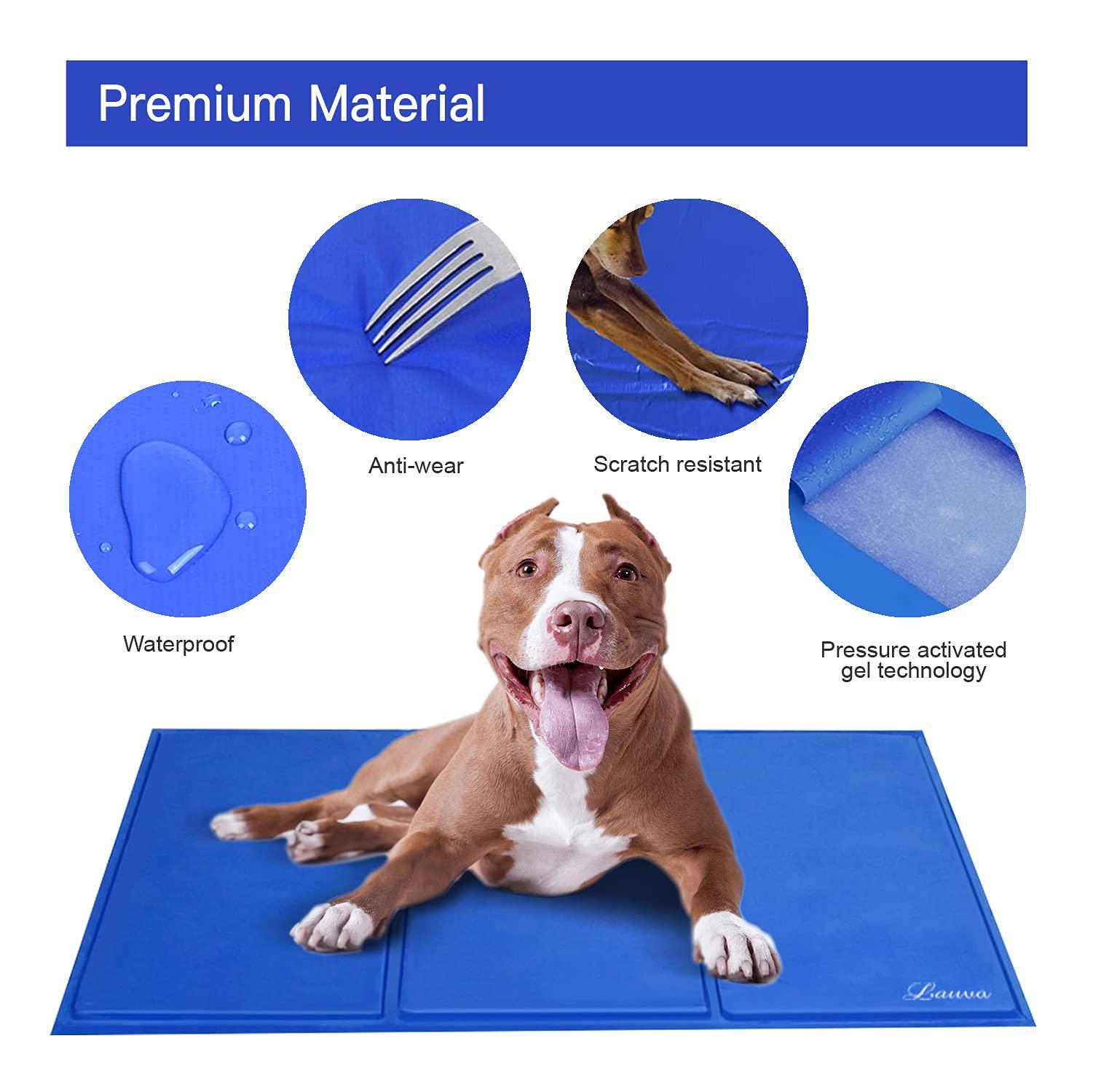 Lauva Dogs Pets Cooling Mat Large 90x50cm, Pet Cool Self-refreshing Gel Cold Pad Chill Mat Non-Toxic Sleeping Mattress Crates Accessories for Dogs Cats Doggy Rabbits Animals People in Hot Summer 2