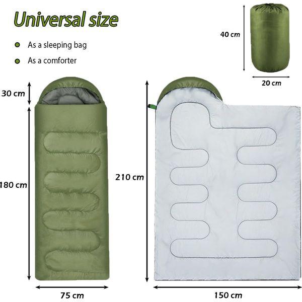 Big Ant Sleeping Bags for Adults, Single Adult Envelope Sleeping Bag for 3 Seasons Lightweight Camping Hiking-Green 1