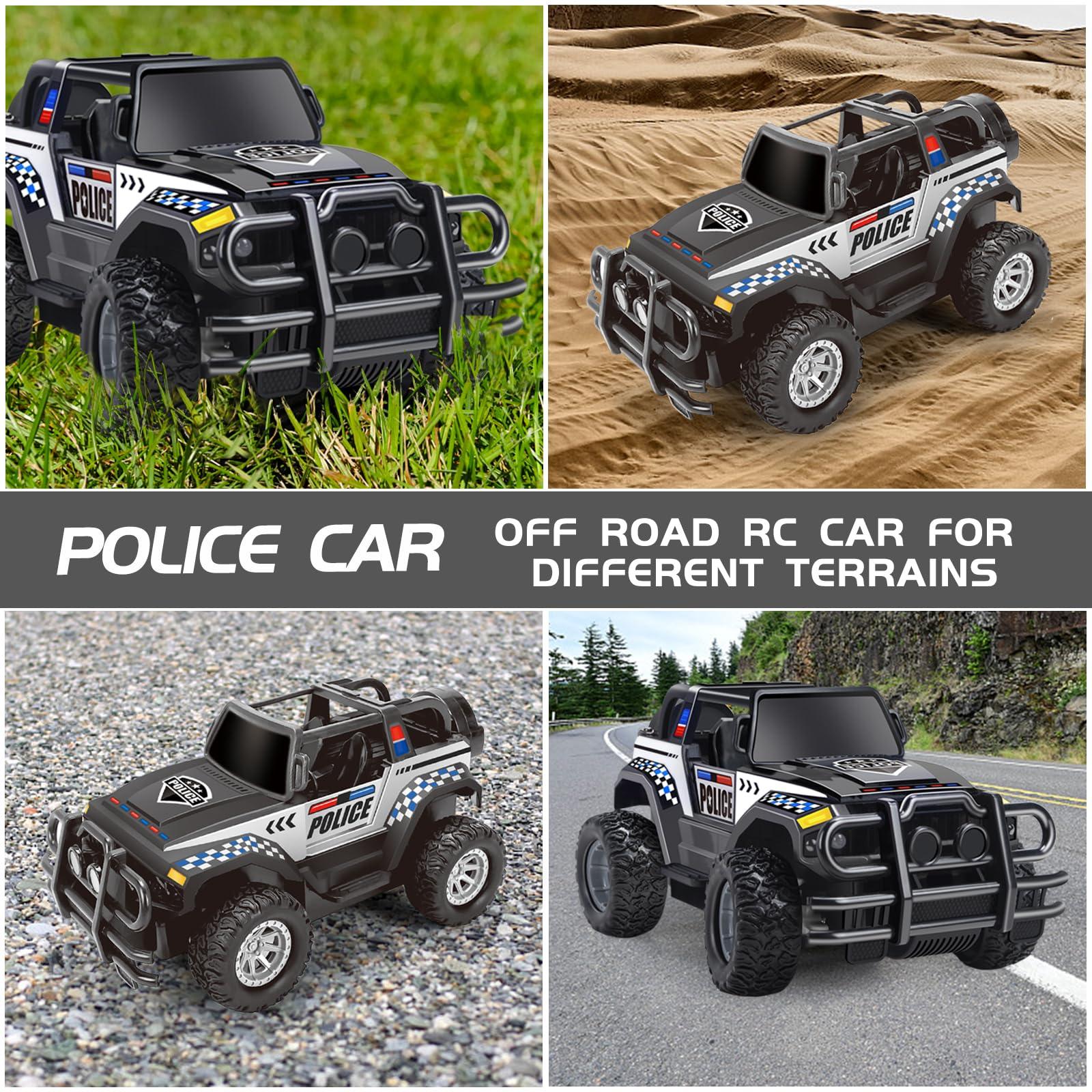 Ynanimery 1:20 Remote Control Car for Kids, RC Police Truck Toys Scale Off Road Truck for 3-12 Year Old Boys Toys, Age 3-10 Year Old Boys Girl Ideal Christmas Birthday Gifts 2