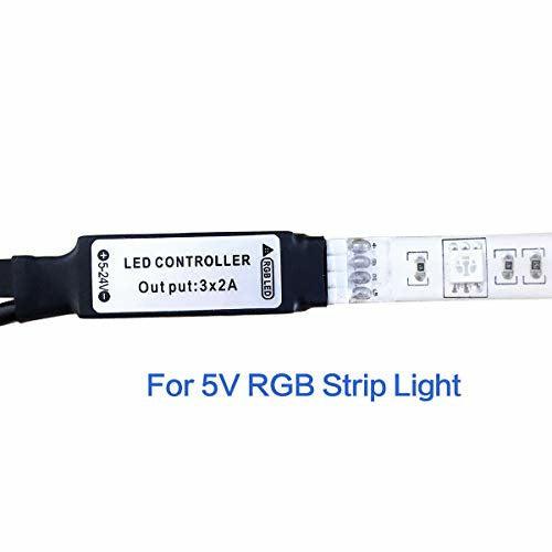 WOWLED 1M USB RGB Strips Contoller, USB LED Controller with 24Key IR Remote for 5V RGB LED Strip Lights (Strip Light Not Include) 2