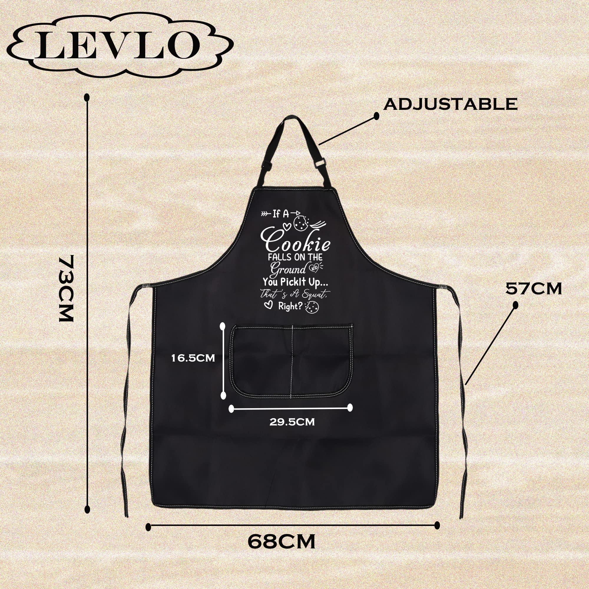 LEVLO Funny Dieting Kitchen Apron That 's A Squat Right Kitchen Apron Fitness Coach Exercise Gift For Men Women, If a Cookie, Medium 1