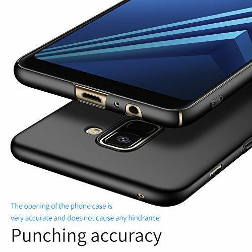 TopACE Samsung Galaxy A8 2018 Case, Hybrid Rubberised Back Hard Case Slim Hard Shell Case for Galaxy A8 2018 Smartphone (Black) 3