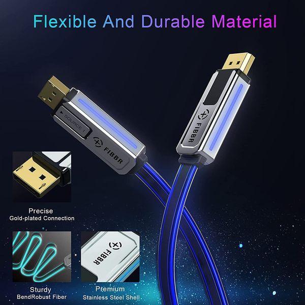 FIBBR DP 1.4 Cable, 32.4Gbps Ultra High Speed DP to DP Male to Male Displayport Cable Supports 8K@60Hz, 4K@144H, 2K@165Hz Compatible for Laptop PC TV (2m/6.56ft) 3