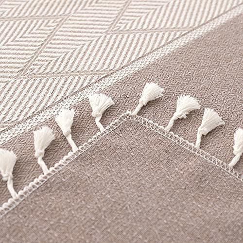 MOWEN Tablecloth for Dining Tassel Cotton Linen Table Cover for Kitchen Party Decoration Rectangle 4